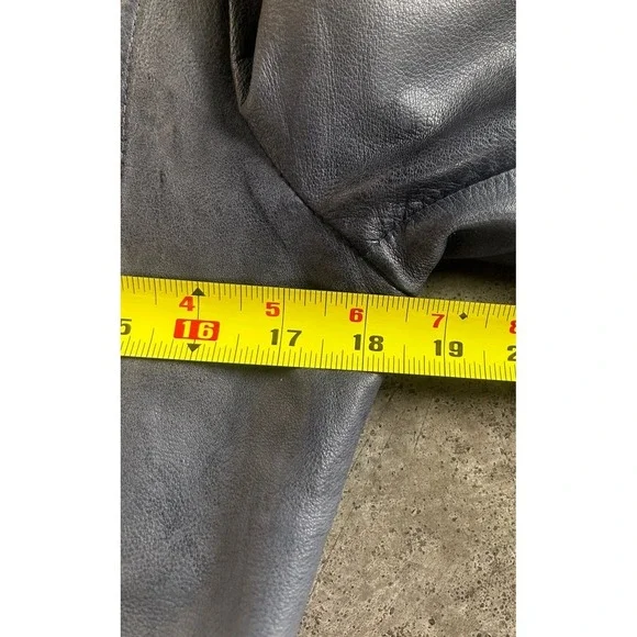 Y2K Vintage On Stage Denmark Leather  Jacket Moto Zip Fitted Biker Style Rare - Picture 13 of 14